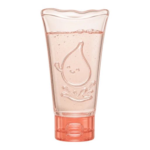 Glass cleanser tube with an embossed droplet character